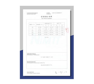 中國測試技術(shù)研究院校準(zhǔn)證書